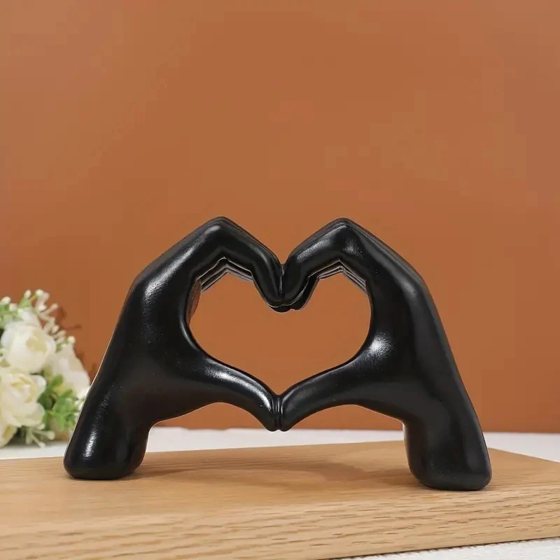 1 قطعة الكتابة على الجدران الراتنج اليد القلب لفتة تمثال ديكور المنزل الشمال على شكل قلب تمثال لصديقة هدية عيد الحب #3