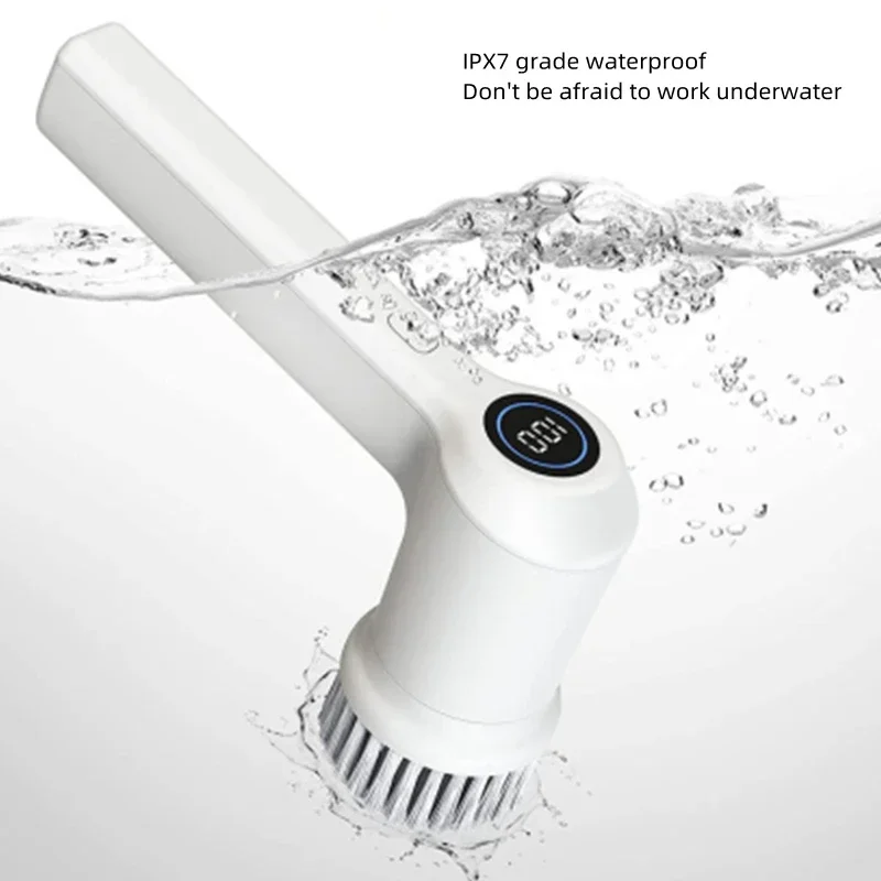 Бытовая электрическая щетка для чистки 220 В, многофункциональный набор щеток для чистки, кухня, ванная комната, автомойка, выдвижная, без изгиба, без деа