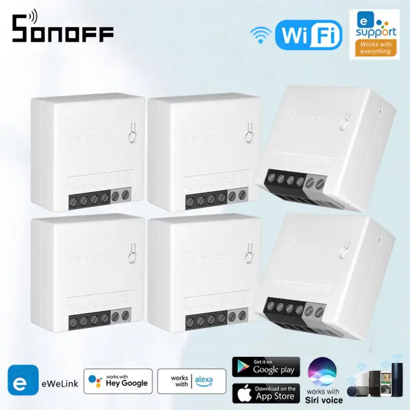 

SONOFF MINIR2 WiFi Smart Switch 2 Way EWeLink APP Remote Control Switch Module Smart Breaker Interruptor Works With Alexa Google