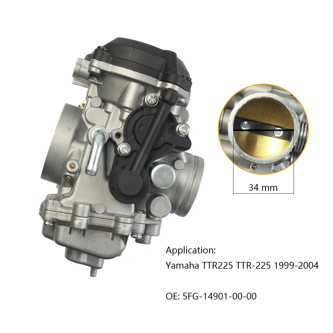 

34mm Carburetor For Yamaha TTR225 XT225 1999-2004 Motorcycle Vergaser Carburador TTR-225 XT 225 5FG-14901-00-00