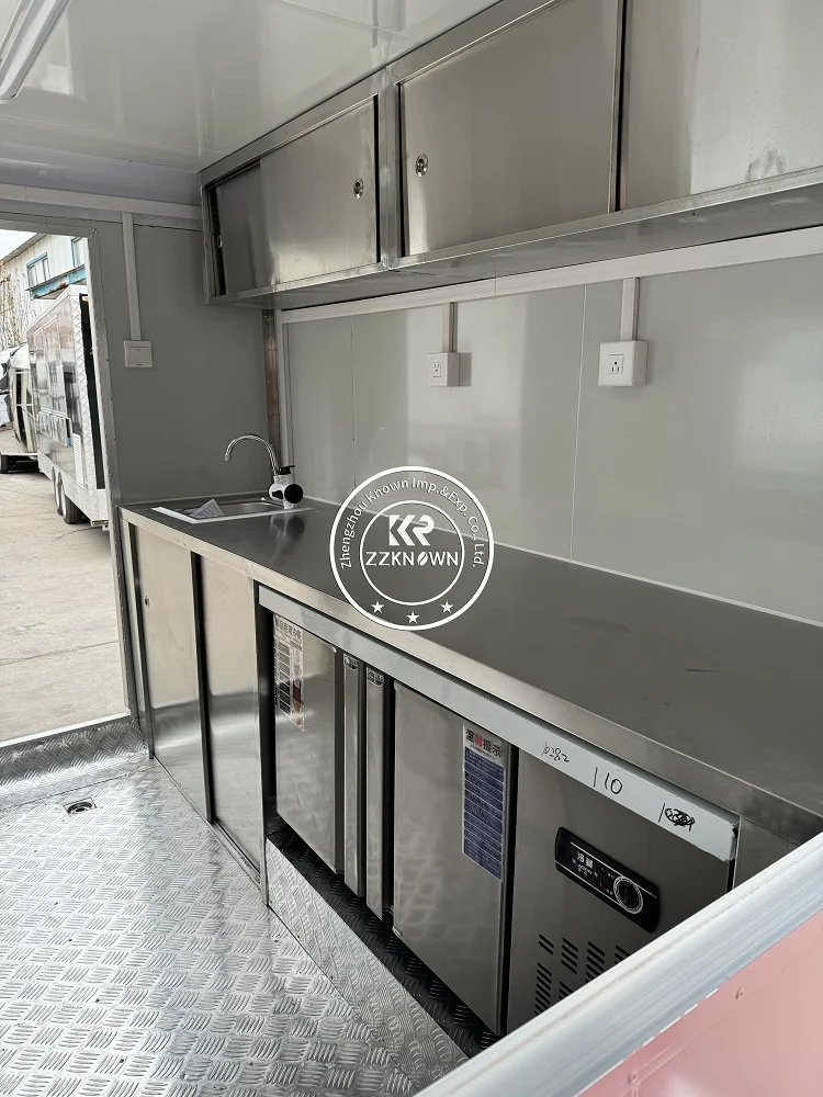 2024 American Popular Street Outdoor Fast Food Carts Crepe Food truck with Snack mobile kitchen cooking equipment price