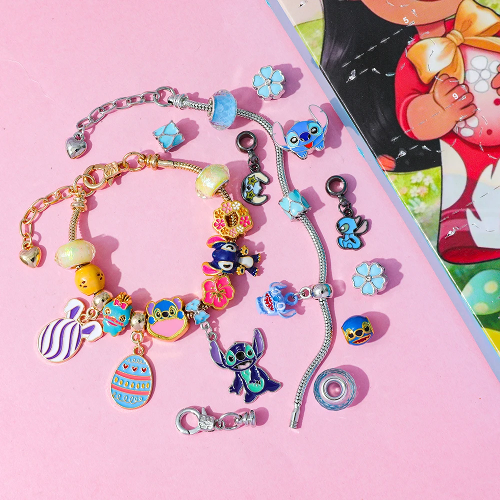 Caja ciega sorpresa de Adviento de Lilo & Stitch de Disney, dijes DIY, figura de punto bonita de dibujos animados, colgante para regalo de juguete periférico
