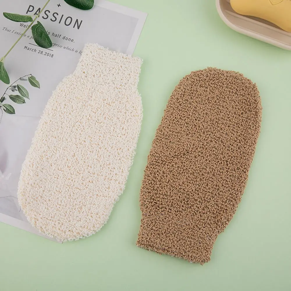 อุปกรณ์เสริม Bath Peeling Mitt ผ้าเช็ดตัวทําความสะอาด Exfoliating ถุงมือนิ้วมือผ้าเช็ดตัว Body Scrub ถุงมืออาบน้ําแปรง