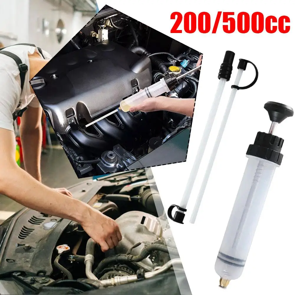 

200/500cc Car Oil Fluid Extractor Auto Oil Change Syringe Fuel Suction With Pump Hose Evacuator Change Filler Oil Manual Fl X1h3