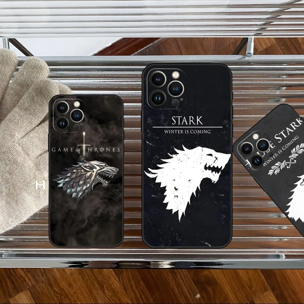 Winter kommen stark Handy hülle 2024 für iPhone 15 Cartoon 14 11 12 Pro 8 7 plus x 13 Pro Max Se2020 Xs 13 Shell Cover