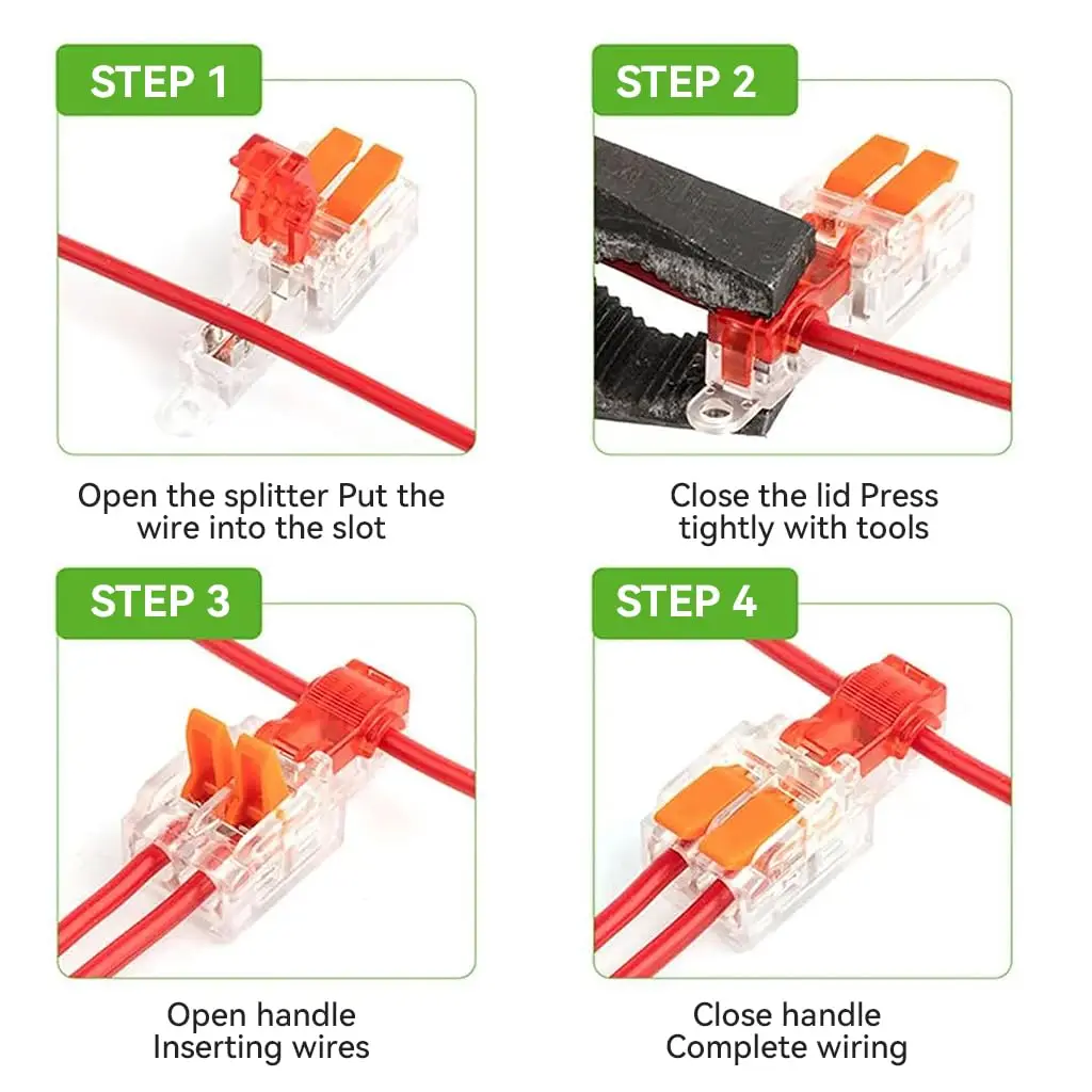 25A T-نوع تجريد موصل الأسلاك مع ثقب تثبيت فرع سريع لصق صندوق وصلات رافعة موصلات أسلاك الكابلات الكهربائية