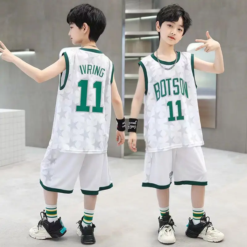 

Children's Summer New Kids Sportswear Sleeveless Top and Shorts Basketball Uniform