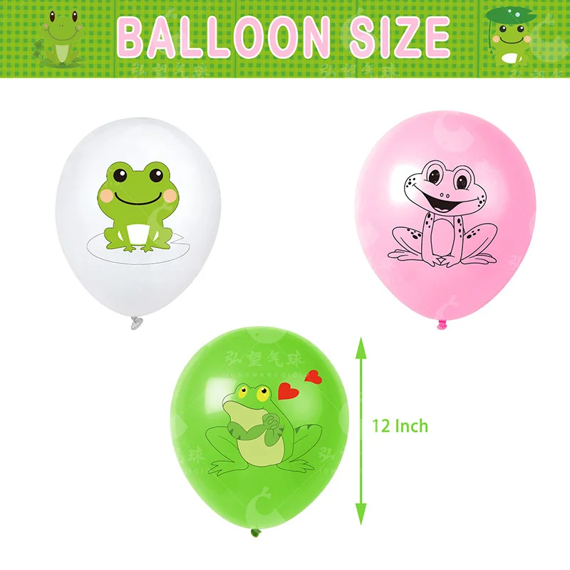 12pcs Cute Little Frog Latex Balloon Birthday Party Decoration 12inch Frog Latex Balloon Set