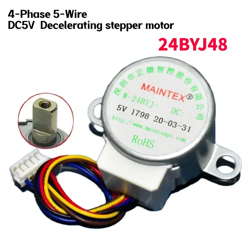 24BYJ48 DC 5V Gear Stepper Motor  4-Phase 5-Wire   Reduction Motor Ratio 64:1 for Single Chip Microcomputer/Camera Monitoring
