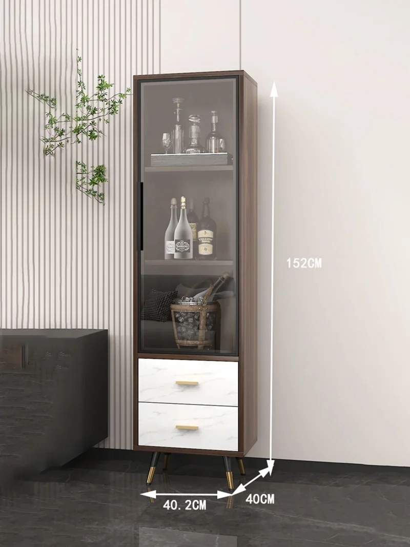 Simple Display Wine Cabinet Metal Leg Living Room Exhibition Wine Cabinet Lemari Sudut Gabinete Gamer Vitrina Bar Furniture LVWC