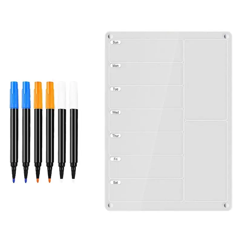 efficient-1set-for-fridge-clear-weekly-calendar-planner-noteboard-refrigerator-dry-erase-board-transparent
