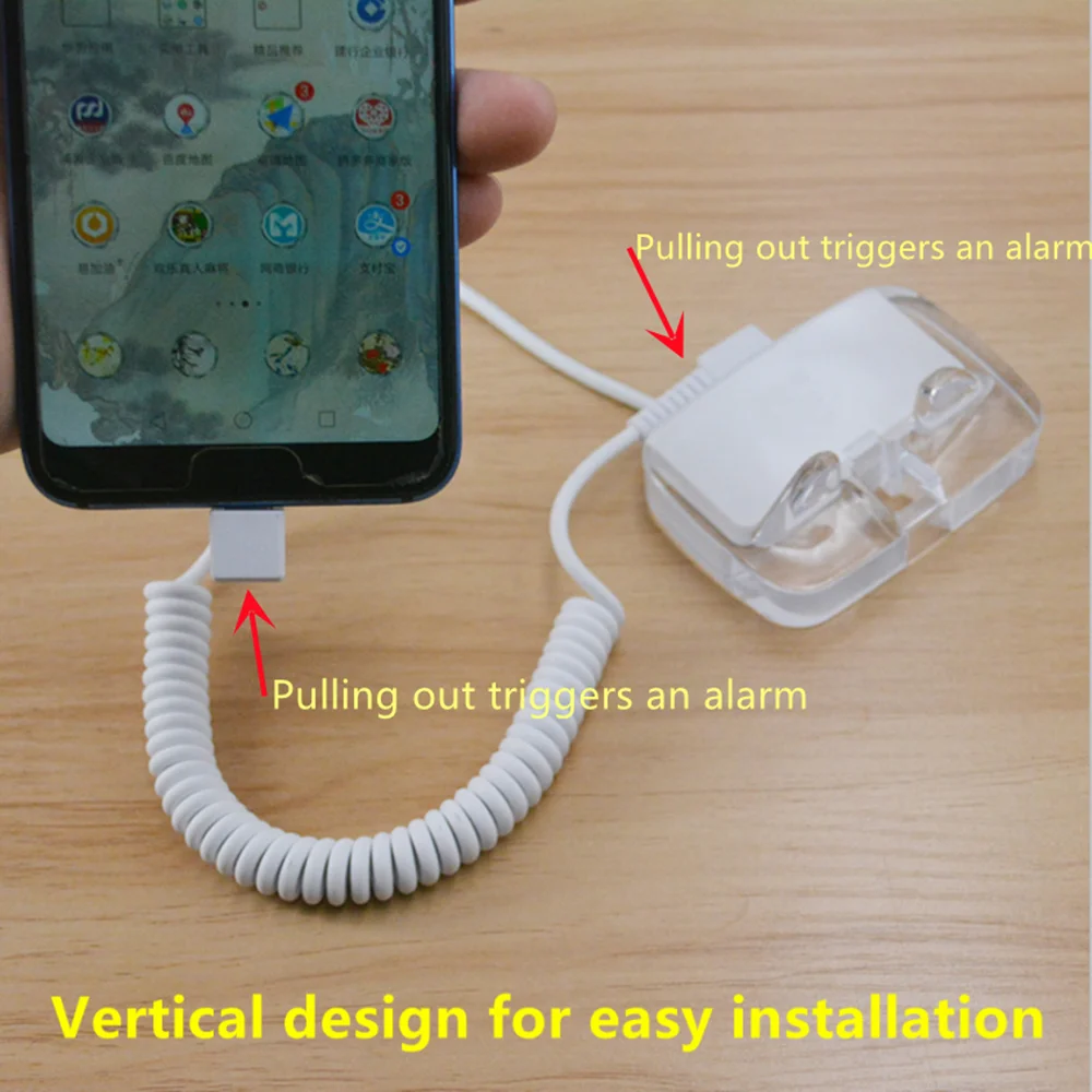 Sistema de alarma antirrobo con pantalla de seguridad para teléfono móvil, soporte acrílico recargable, 4, 6, 8 y 10 puertos