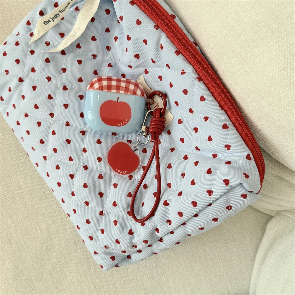 Apple Airpods 4 3 2 Pro 2 Apple Lucu dengan Tali Liontin dan Casing Pengisi Daya Earphone Silikon Menawan, Cocok untuk Airpods Pro2 F