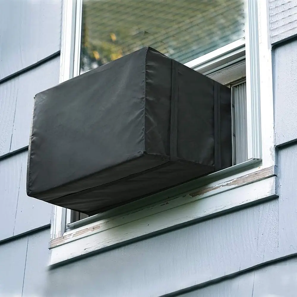 

New Black Window Air Conditioner Cover Heavy Duty Oxford Cloth Dust-proof Cover AC Unit Cover Outdoor Outside Window