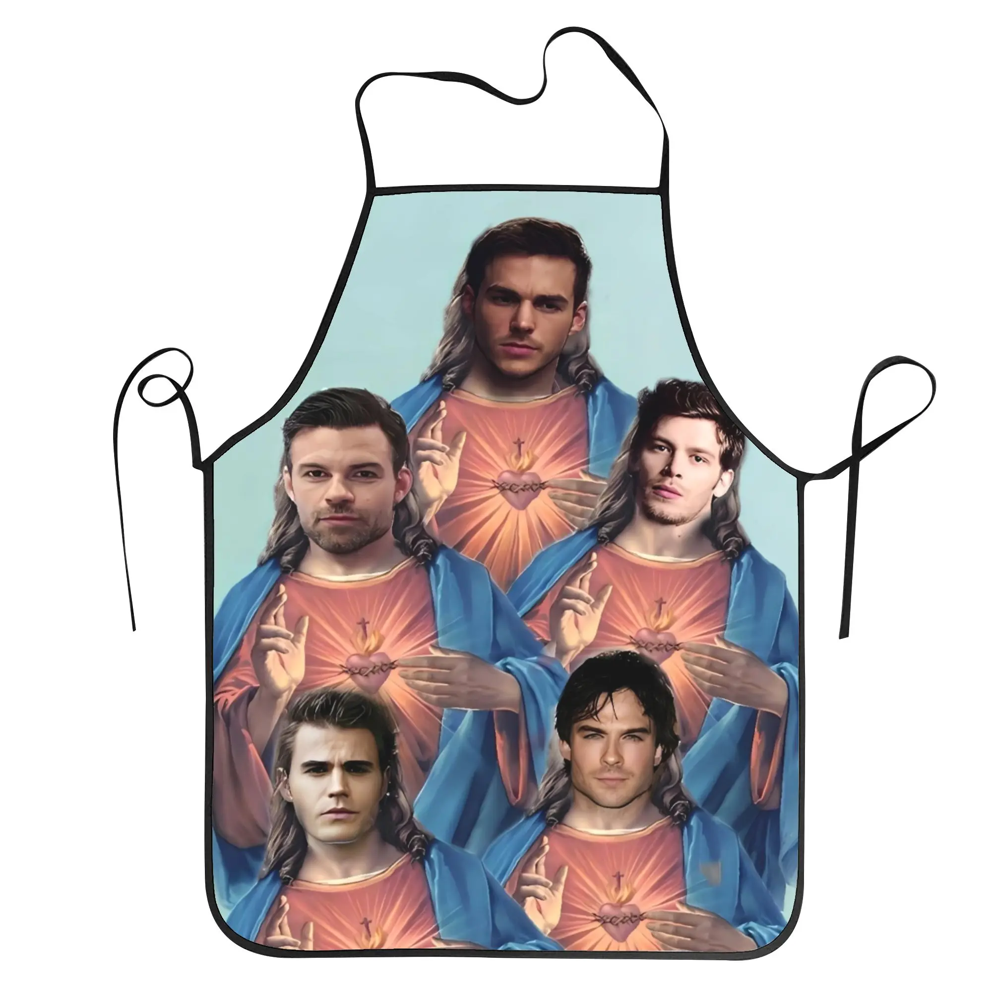 

The Vampire Diaries Damon Salvatore Apron Manicure Restraunt Kitchen Accessories Cleaning Fashion Aprons without Pocket
