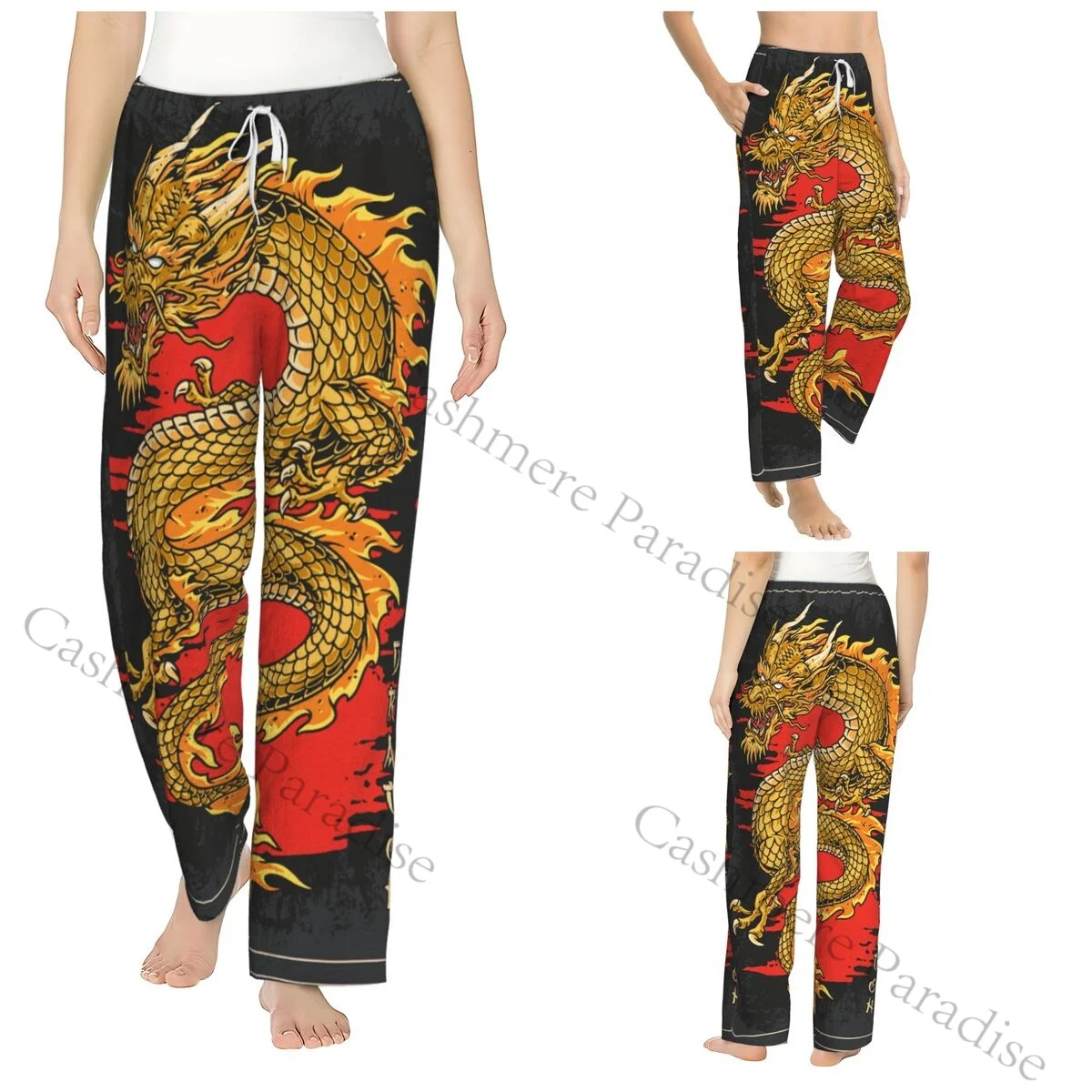 

Dragon Snapback Cozy Flannel Pajama Pants for Women Sleep Bottoms Home Loungewear