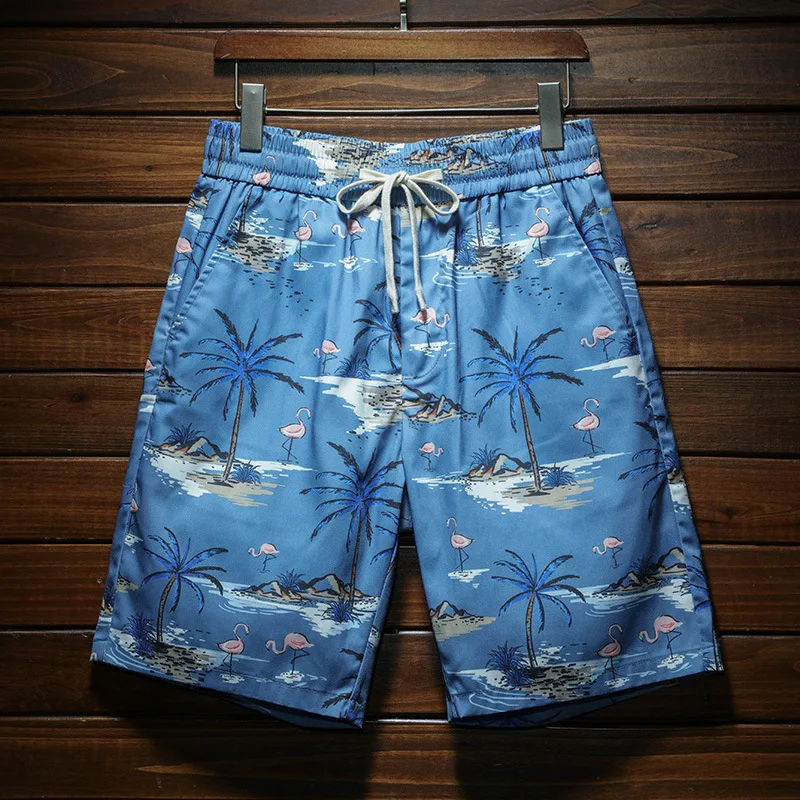 Summer Beach Shorts Men2024New Fashionable Color Pattern Loose Breathable Pants Outdoor Trendy Cropped Pants