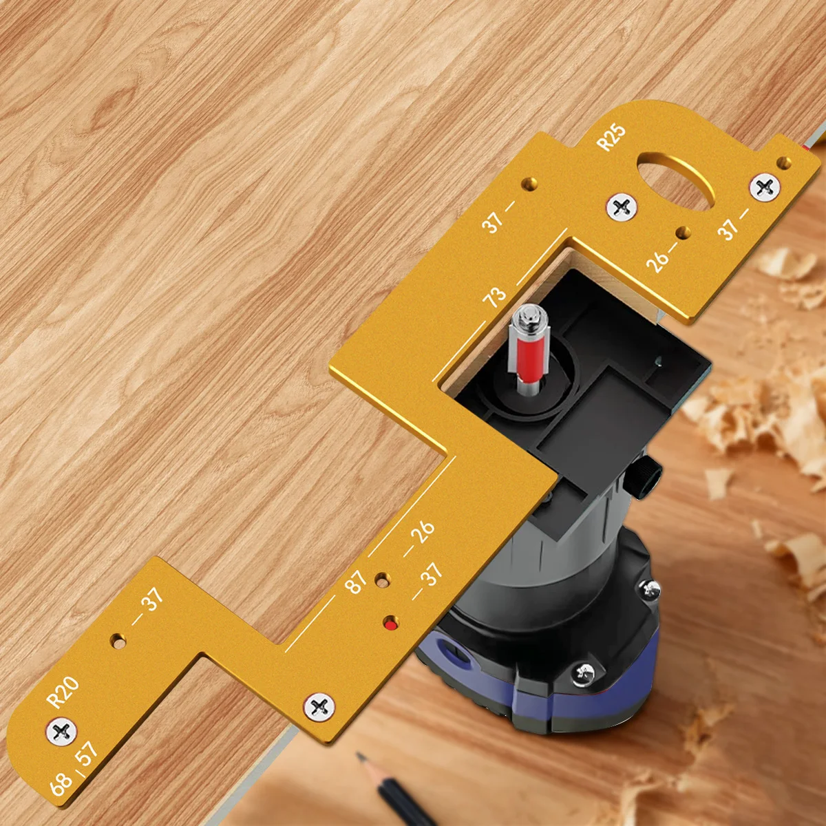 Invisible Embedded Handle Slotting Template, For Wardrobe, Kitchen Handle, Cabinet Door No Handle Needed Slot Positioning Tool