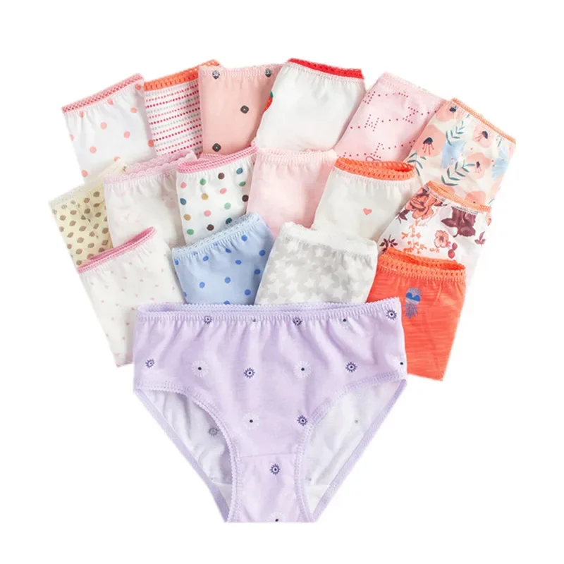 (24 pezzi/lottp) biancheria intima per ragazze in cotone 100% mutandine per bambini intimo per bambini 2-12 anni