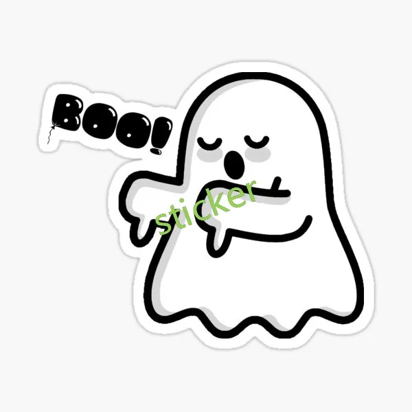 

Ghost Boo Halloween Cartoon Little Ghost Book Fan Sticker Waterproof Decorative Gifts Anime Car Styling Waterproof Car Accessor