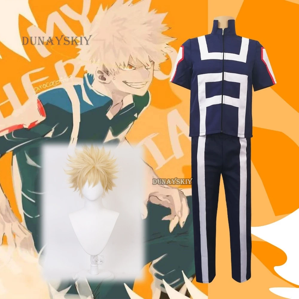 Anime Boku No Hero Men Women School Uniform Gym Suit Tshirt Pants Midoriya Izuku Todoroki Shouto Cosplay Costume