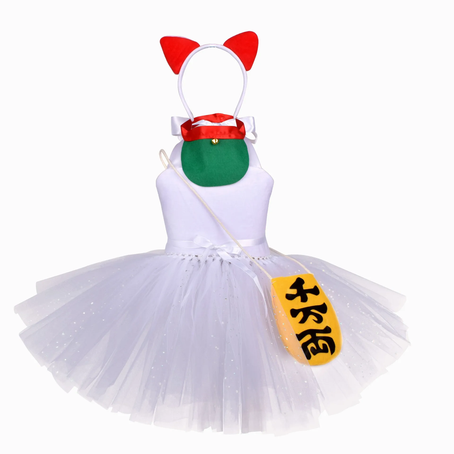 HOT New Tutu Skirt Girls Lucky Cat Tutu Costume Animal Girls Tutu Dress Kids Halloween Costume Toddler Photo Props Costume 1-12Y