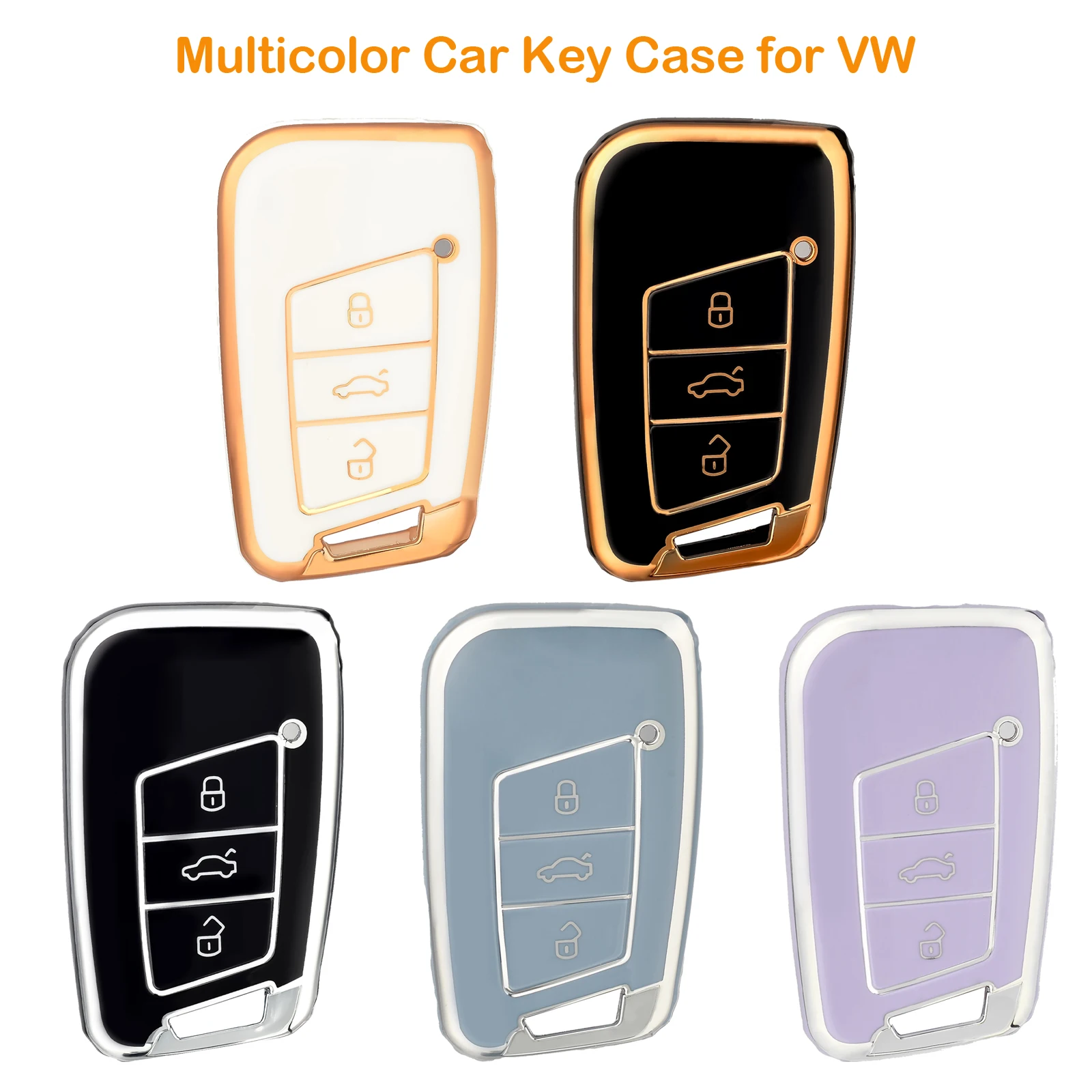 TPU Car Remote Key Fob Case Cover Shell For VW Volkswagen Golf 7 MK7 Tiguan MK2 SEAT Ateca Leon FR 2 Ibiza  Skoda Octavia A7