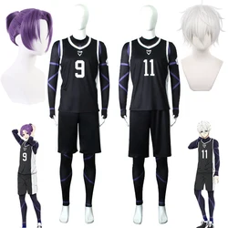 Blue Anime Cosplay Lock Nagi Seishiro Cosplay Costume Mikage Reo Football Jersey Sportswear Team Uniforms Halloween Suits Wig