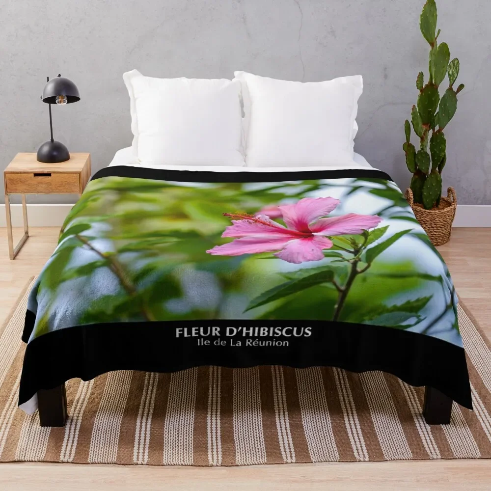 

Hibiscus flower in Reunion Island Throw Blanket Blankets For Bed Beautifuls Polar Large Blankets