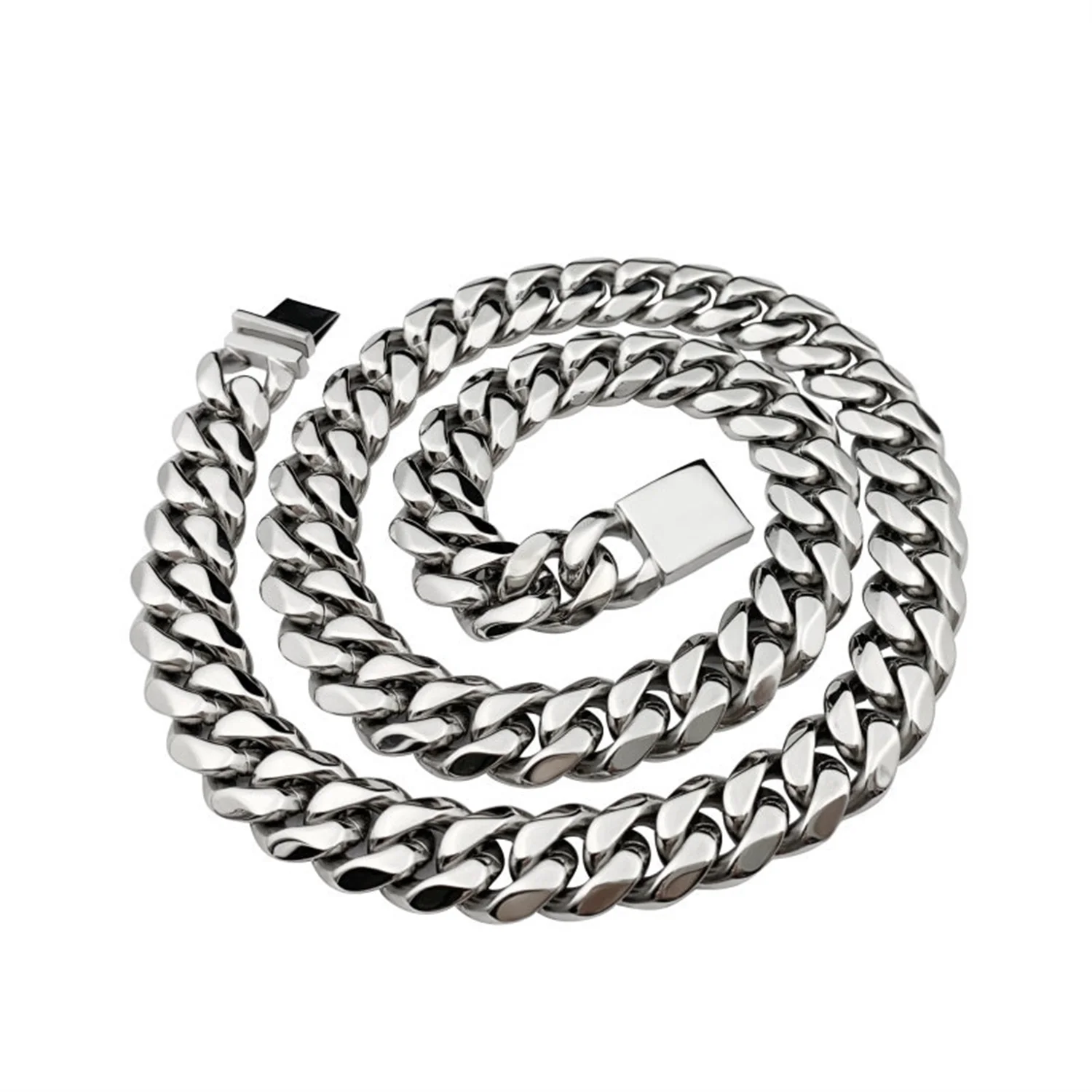 Cuban Chains Stylist Fashion Men'S Necklaces, Stainless Steel Necklaces, Cuban Chains, Hip-Hop Titanium Steel Grinding Chains