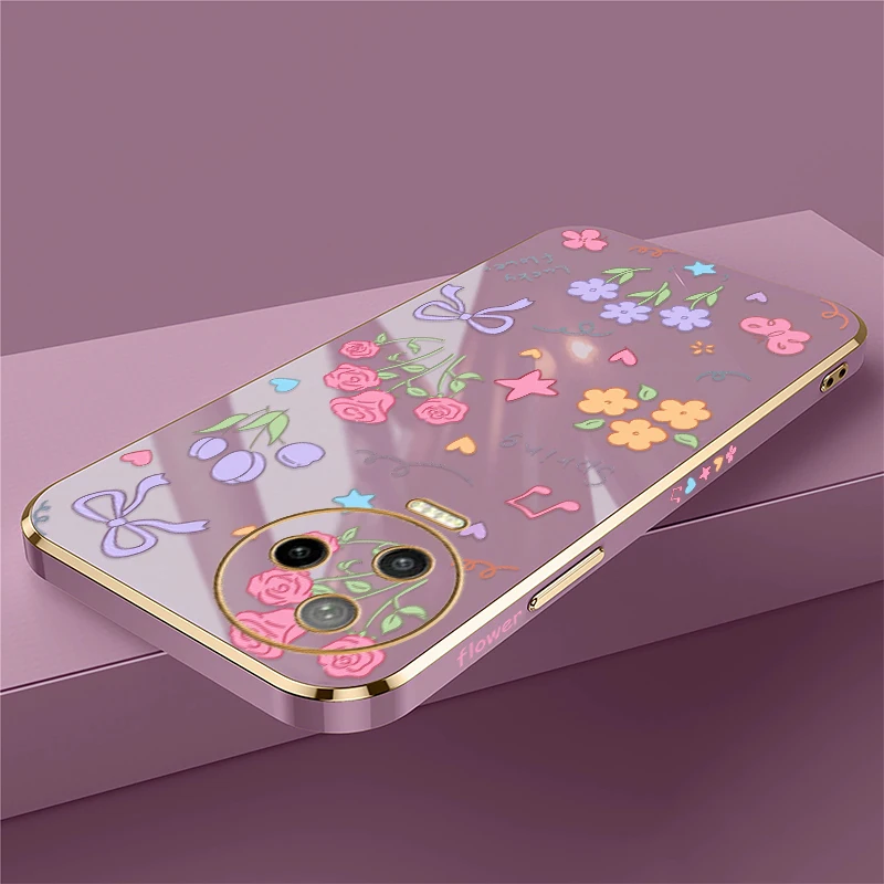 Luxury Girls Bow Phone Case For infinix Note 11 10 40 Pro 11S 30 12 VIP G96 G88  8 8i Cartoon Cute Butterfly Plating Cover