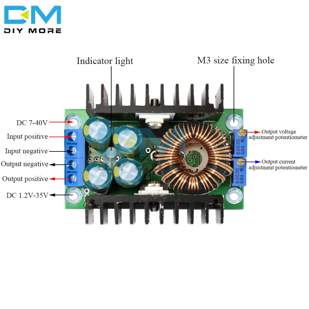 DC CC Max 9A 300W Step Down Buck Converter 5-40V To 1.2-35V Power Supply Module For Arduino XL4016 LED Driver Low Output Ripple