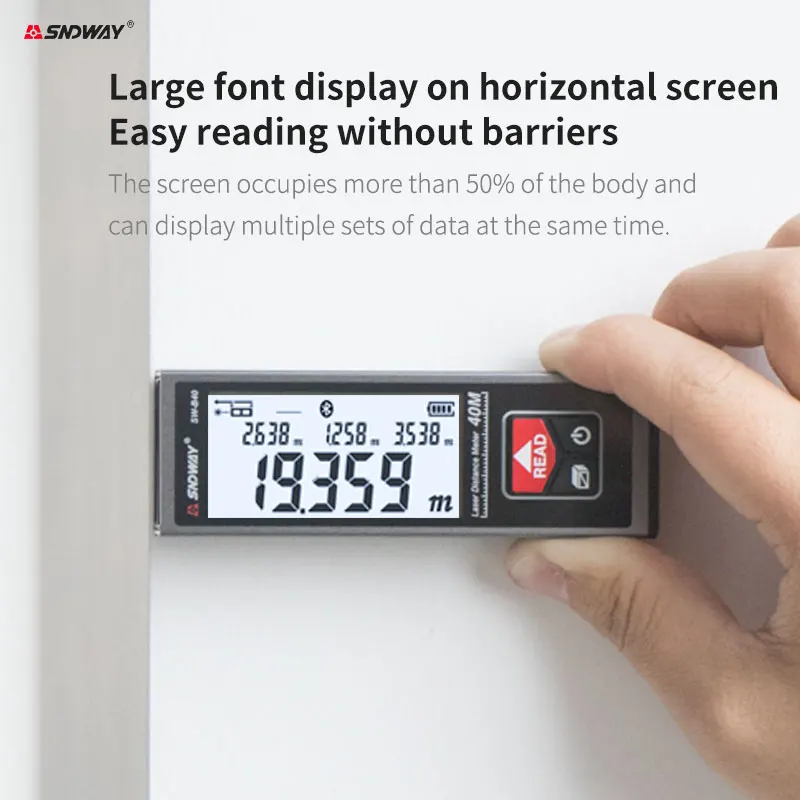 SNDWAY Digital Laser Tape Measure 40M Laser Rangefinder Accurate Distance Meter Construction Roulette Trena Lazer Range Finder