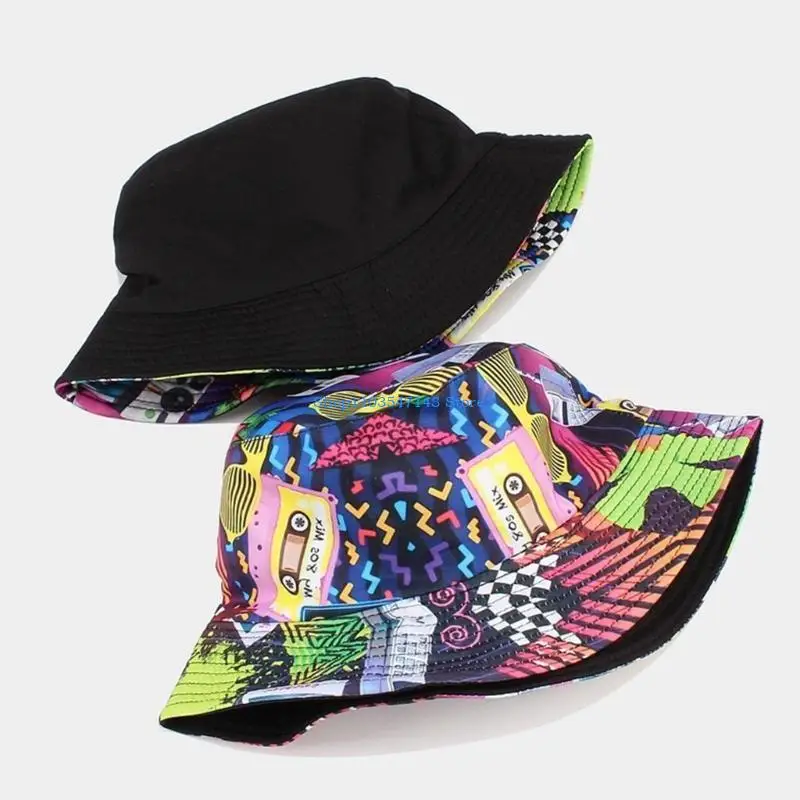 P88B قبعة دلو قابلة للعكس قبعة الشمس هدية عيد ميلاد للجنسين القيادة قبعة الشمس للسفر المشي لمسافات طويلة التسوق قبعة الصيف