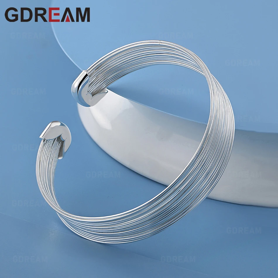 

GDREAM 925 Sterling Silver Open Multi-Coil Bangle - A Unique Gift For Women, Versatile For Events And Jewelry