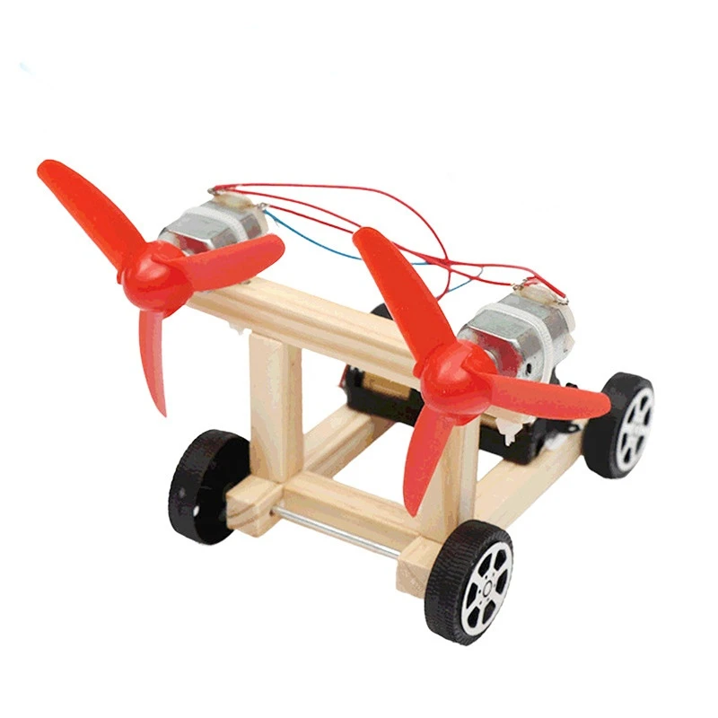 Power Car DIY Production Invention Biplane Wind Racing Handmade Materials Puzzle Science Experiment Learning Toys