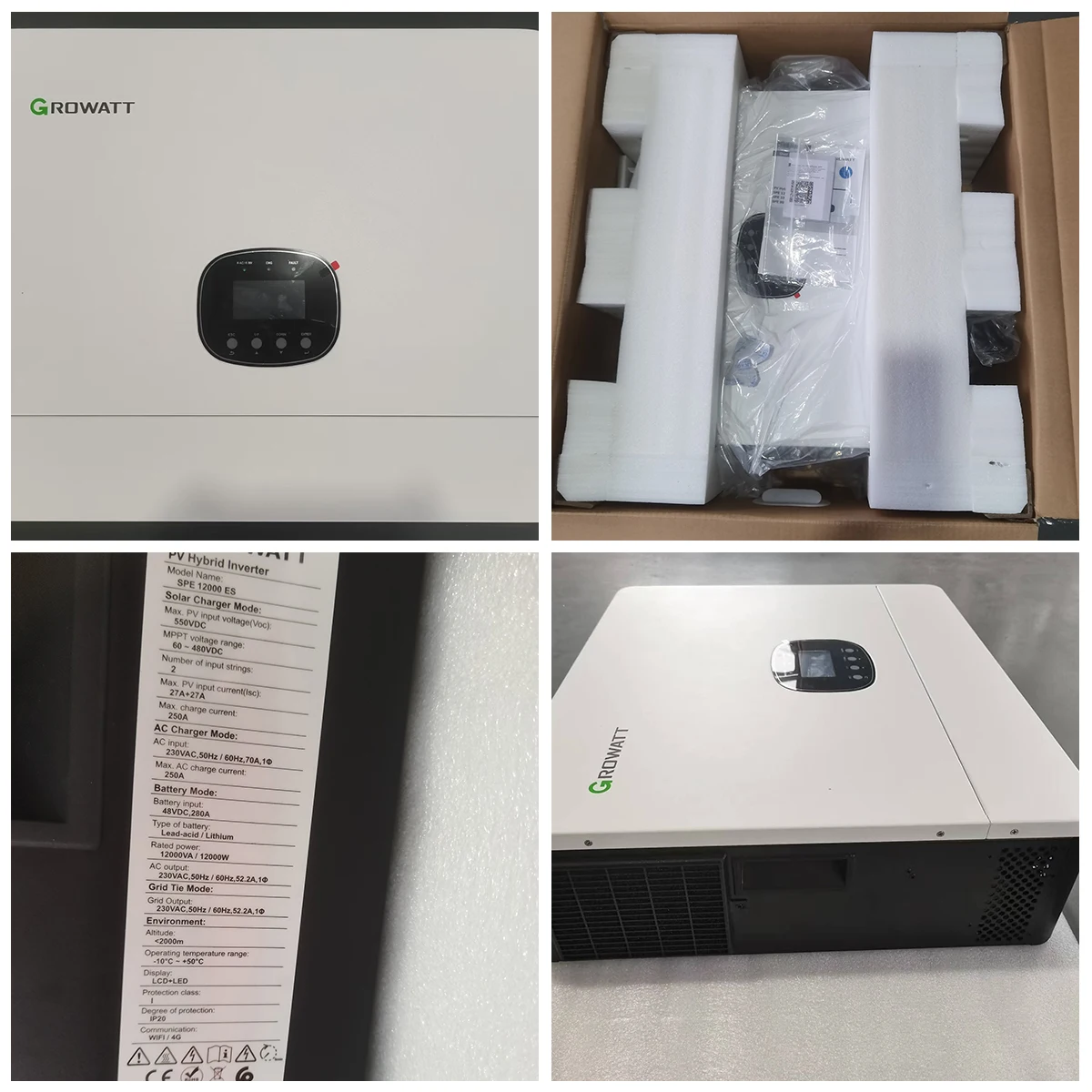 Growatt Single Phase Inverters 6Kw 8Kw 10Kw Hybrid Off Grid Inverter With Mppt