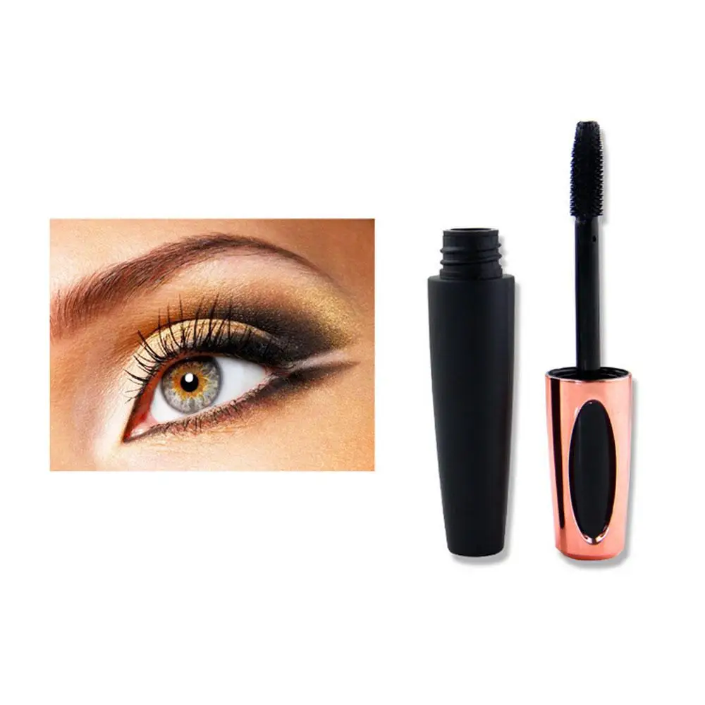 Impermeável e sweatproof Black Eyelash Mascara, fibra de seda, espesso alongamento cílios oculares, cosméticos líquidos, TSLM1