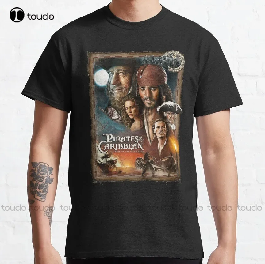 The Curse Of The Black Pearl Classic T-Shirt Johnny Depp Funny Shirts For Women Xs-5Xl Size Retro