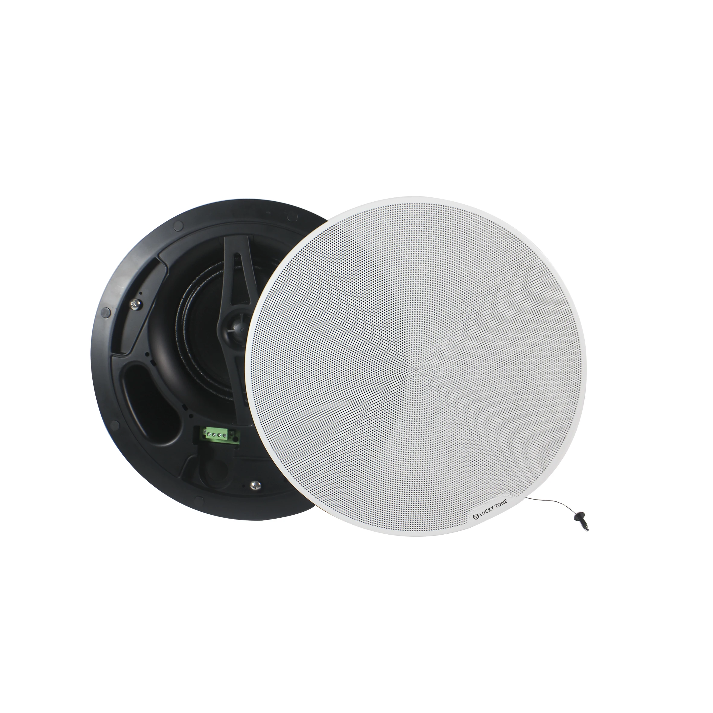 T  6 Inch 60W Hifi Tweeter Bass Audio Frameless Coaxial Ceiling Speaker with DSP/POE Active Rimless Ceiling Speakers