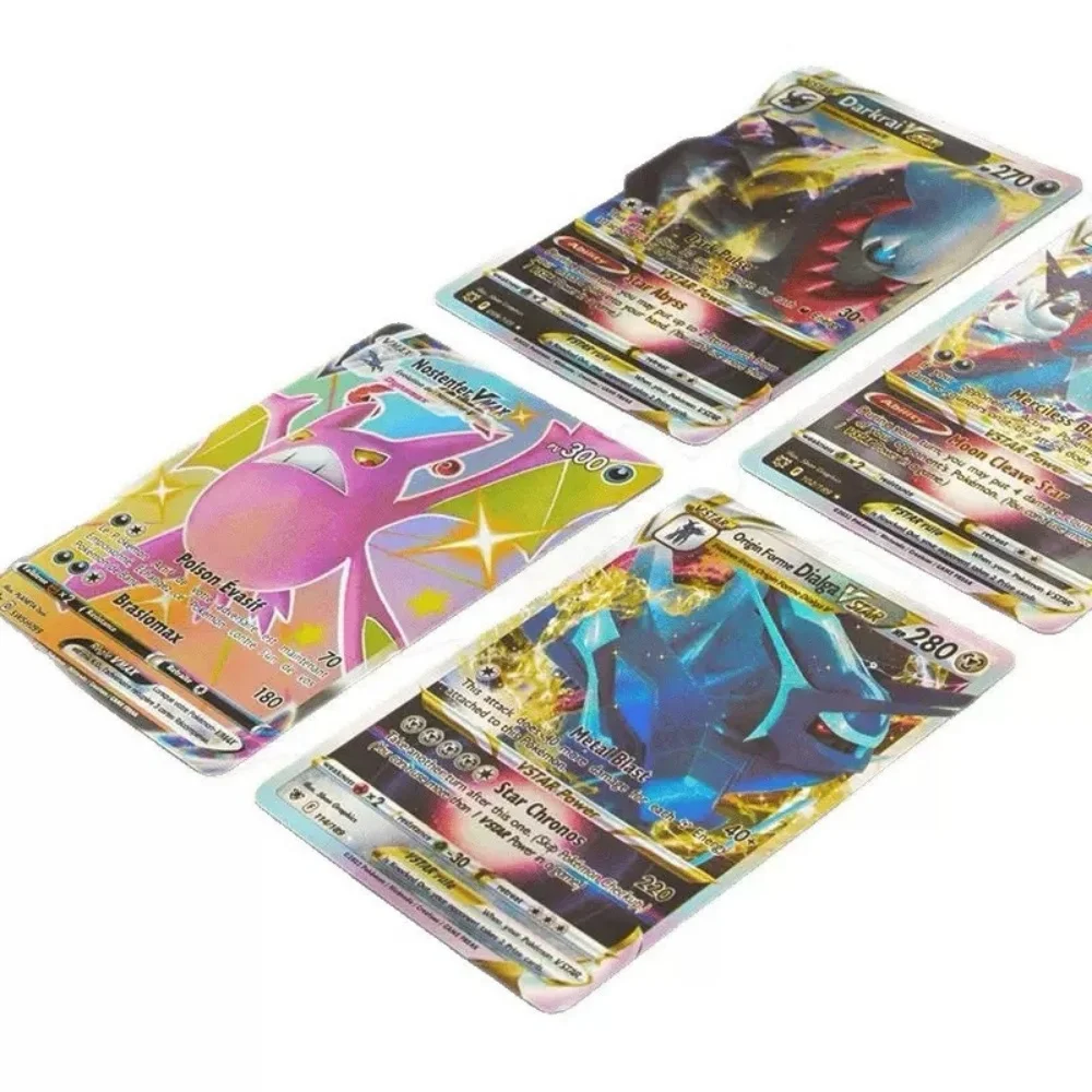 10-100 قطعة جديد الإنجليزية الفرنسية الإسبانية الألمانية الإيطالية البرتغالية بوكيمون بطاقات Vmax GX لعبة معركة بطاقة جمع بطاقة اللعب الهدايا