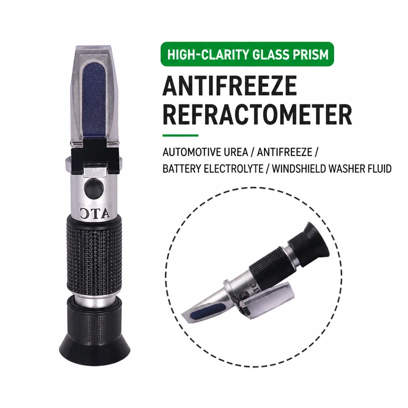 Antifreeze Refractometer, Coolant Freeze Point Tester, Urea Concentration Meter for Ethylene Glycol, Methanol, Washer Fluid