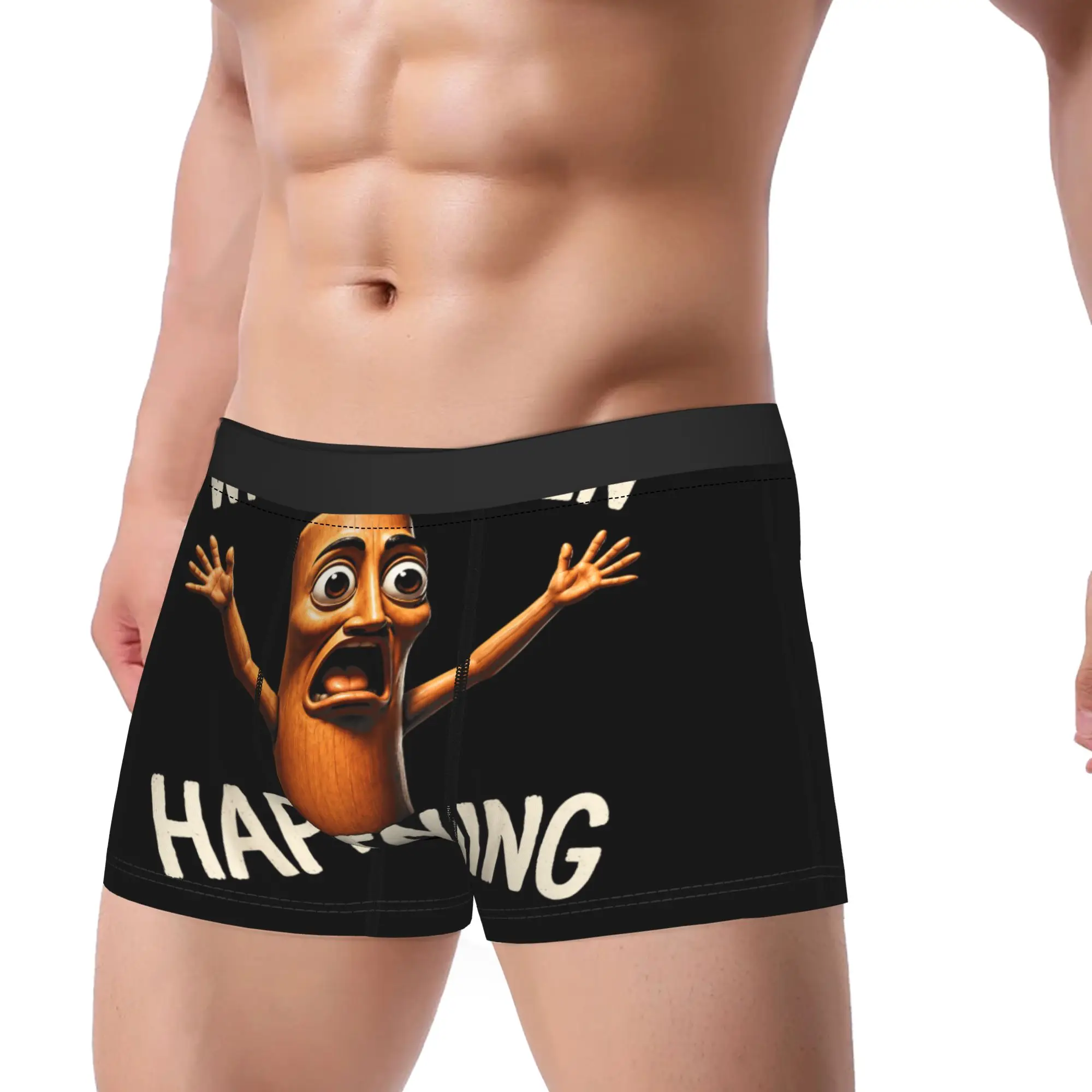 What is Even Happening Funny Tung Tung Sahur Meme Underwear  Men's Shorts Briefs Soft Trend Trunk Hot Sale Plus Size Underpants