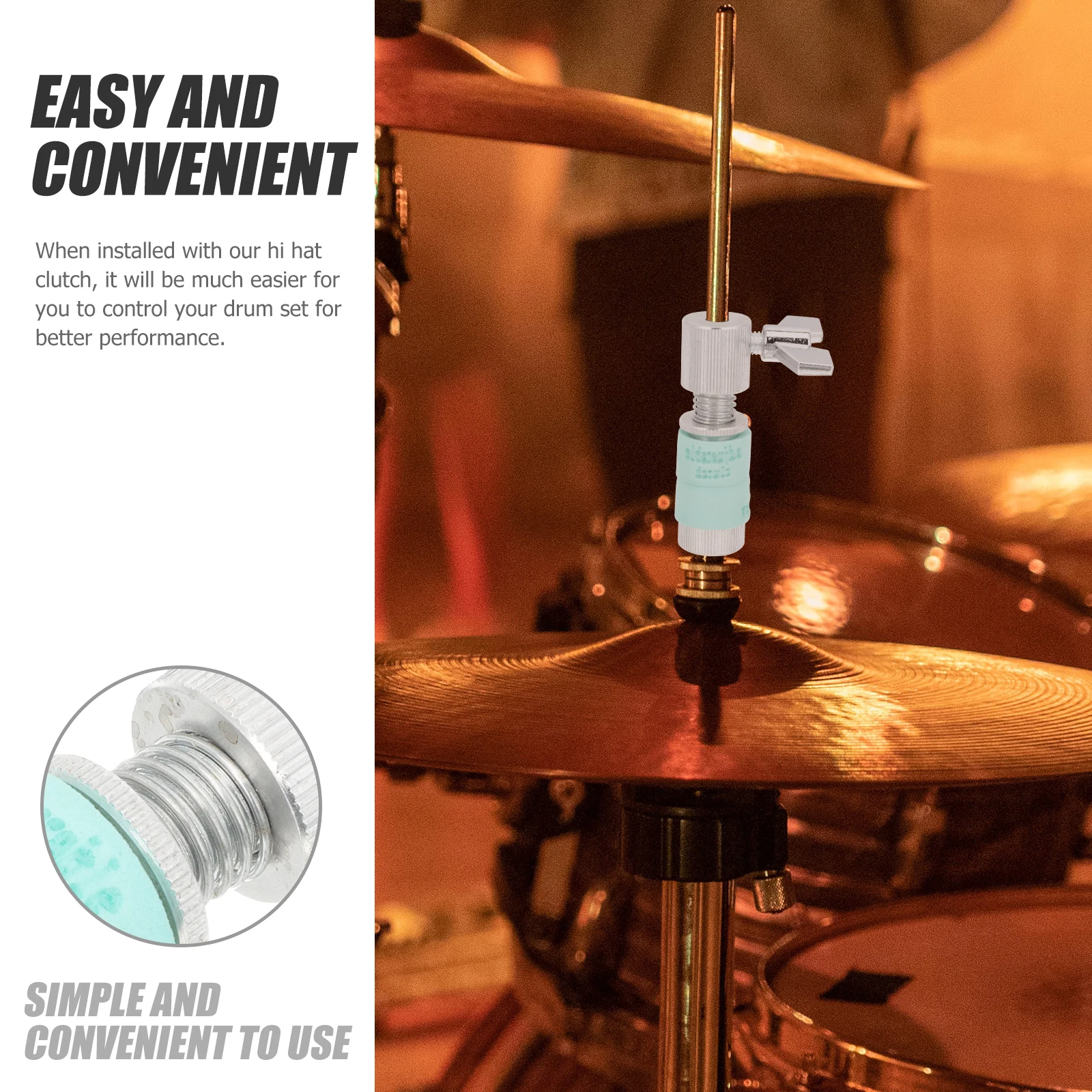 

Premium Metal Cymbal Hi-Hat Clutch For Set Durable Rustproof Easy Install Portable Professional Drum Accessory Jazz Drum Parts