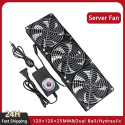 120mm 3000RPM Fan Cooling with Controller 12cm 12V 220V Btc Machine Chassis Workstation Cabinet Radiator Server Fan