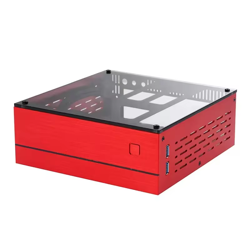 HTPC ITX Gehäuse Mini Chassis Computer Aluminium Stahlplatte Gehäuse Desktop Gehäuse Gamer PC Gehäuse Gaming Computer Gehäuse