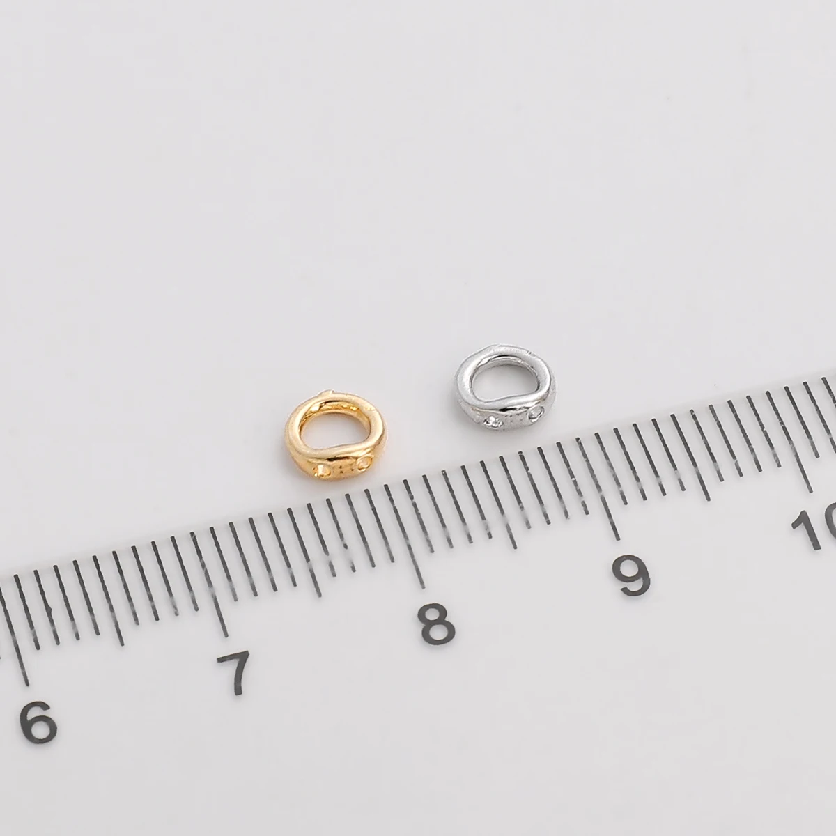 1pc 5mm Gold/Platinum Color Plated Brass Double Hole Closed Ring Ends Connector Rings For Jewelry Making DIY Necklaces Accessory