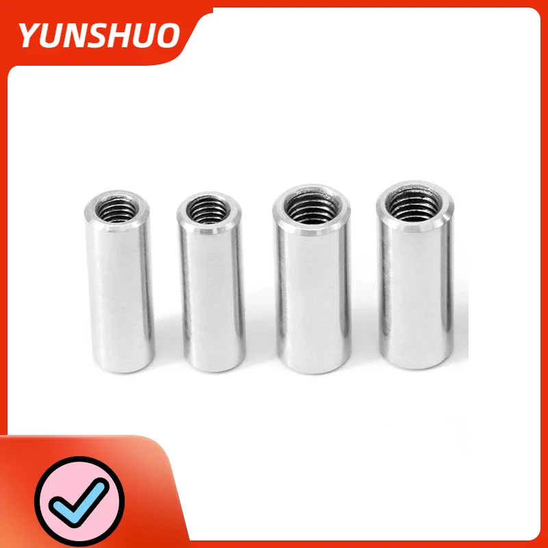 1 pc M8 Round Studding Connector Bolts Nuts A2 Stainless Steel All Thread Sleeve Rod Bar Tube 20 25 30 35mm length