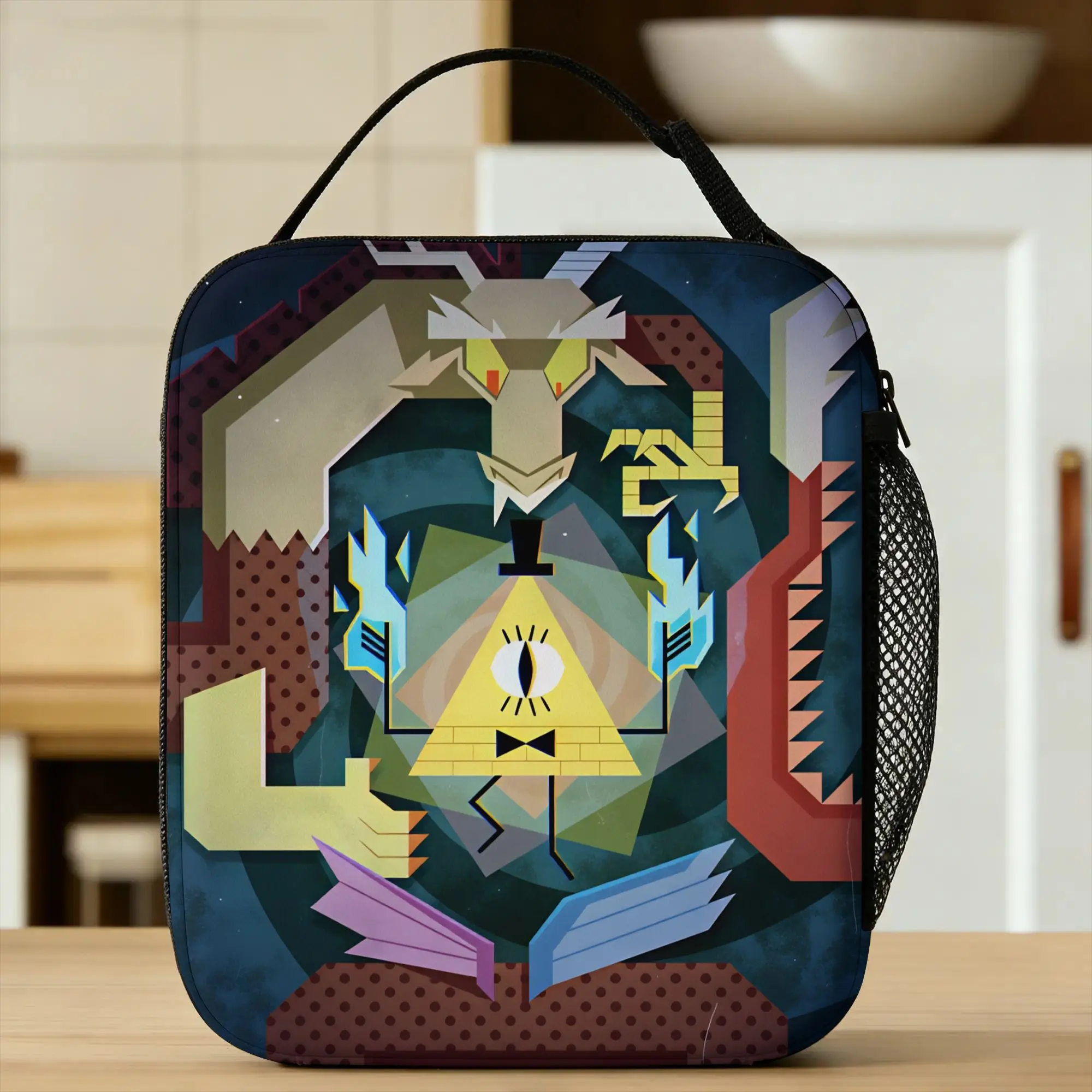 G-Gravity Falls Lunch Bag Bill Cipher Fashion Lunch Box School Convenient Thermal Tote Handbags Men Waterproof Print Cooler Bag