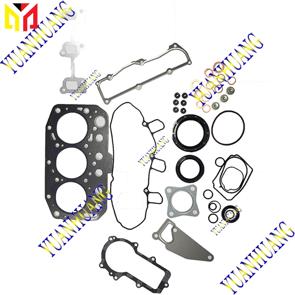 3TNV70 Rebuild Kit for Yanmar Cylinder Liner Head Gasket Sets Engine Valves Piston Main Bearings Repair Fits